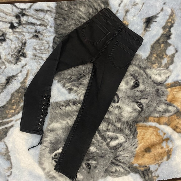 Black jeans tie bottoms - Picture 3 of 9